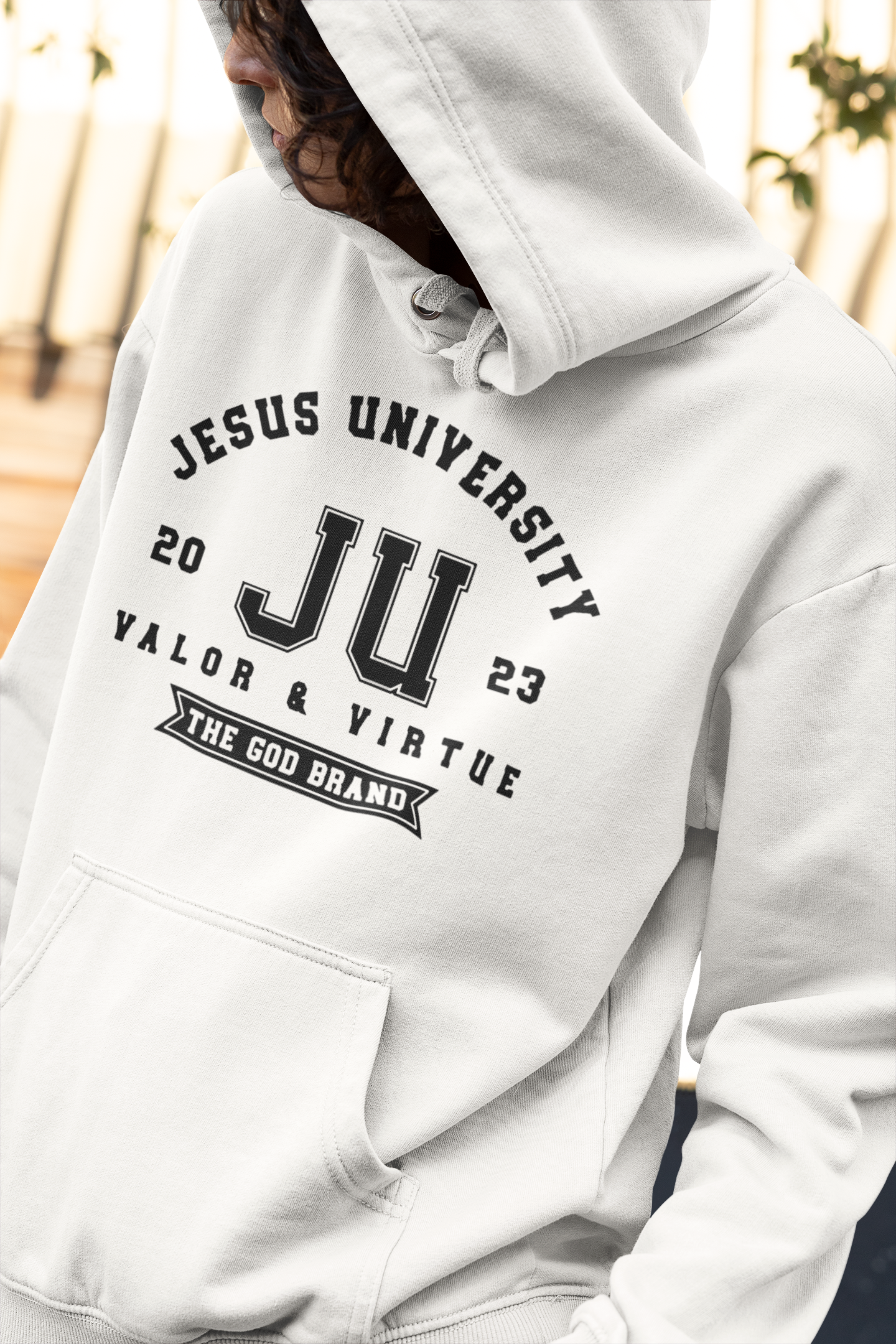 Jesus University JU The God Brand Black Logo Hoodie
