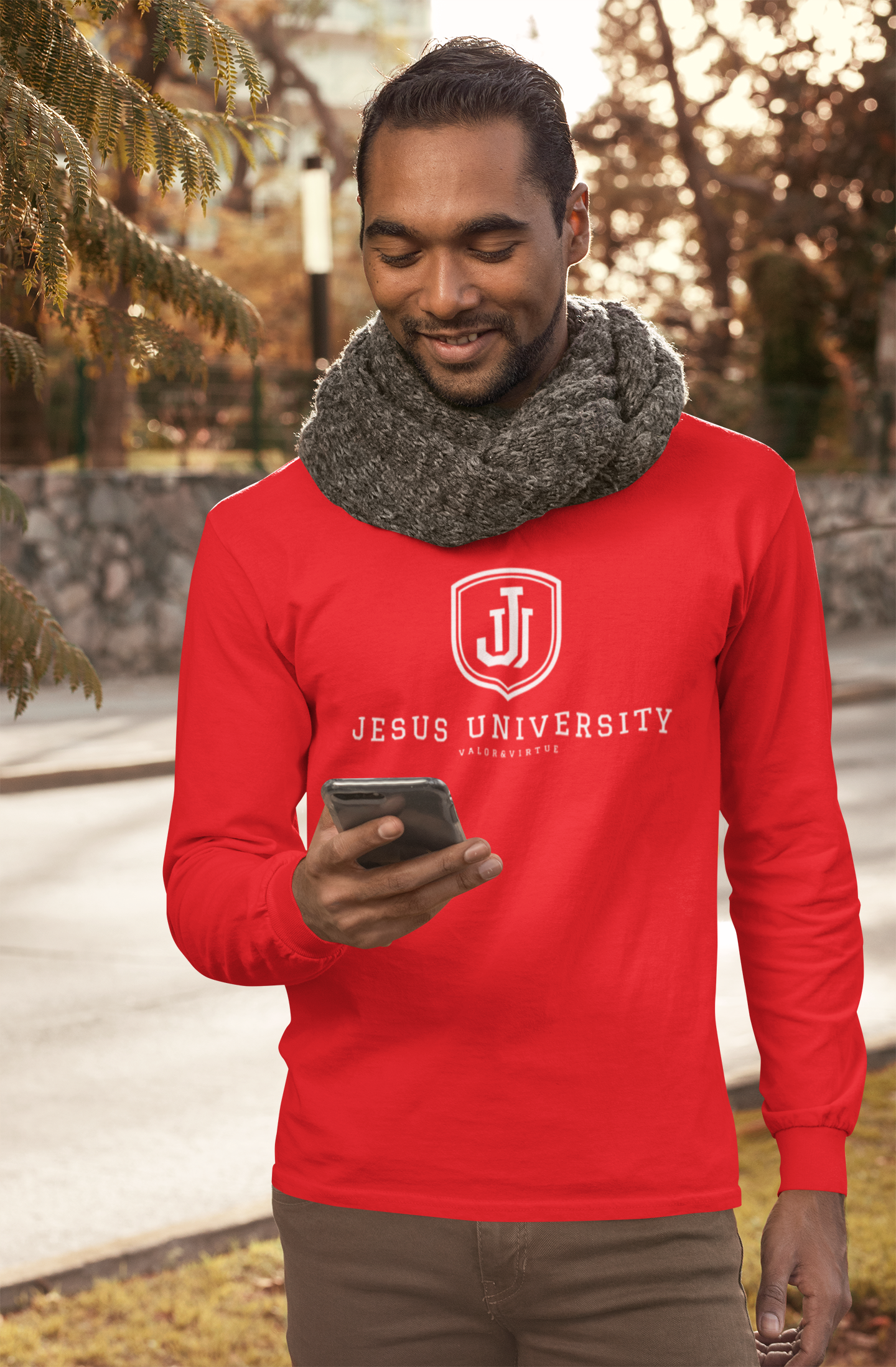 Jesus University Shield Logo Long Sleeve T-Shirt