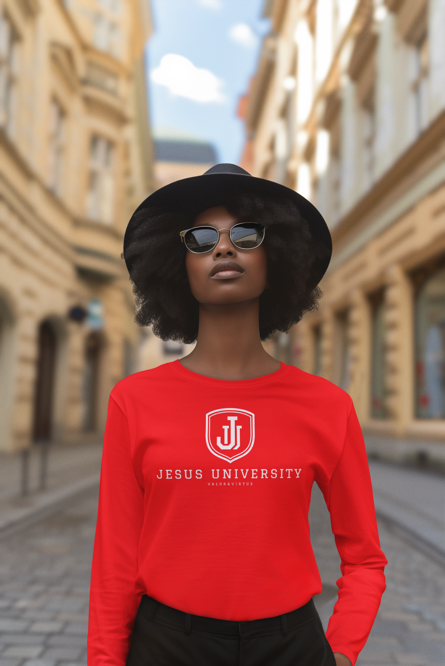 Jesus University Shield Logo Long Sleeve T-Shirt