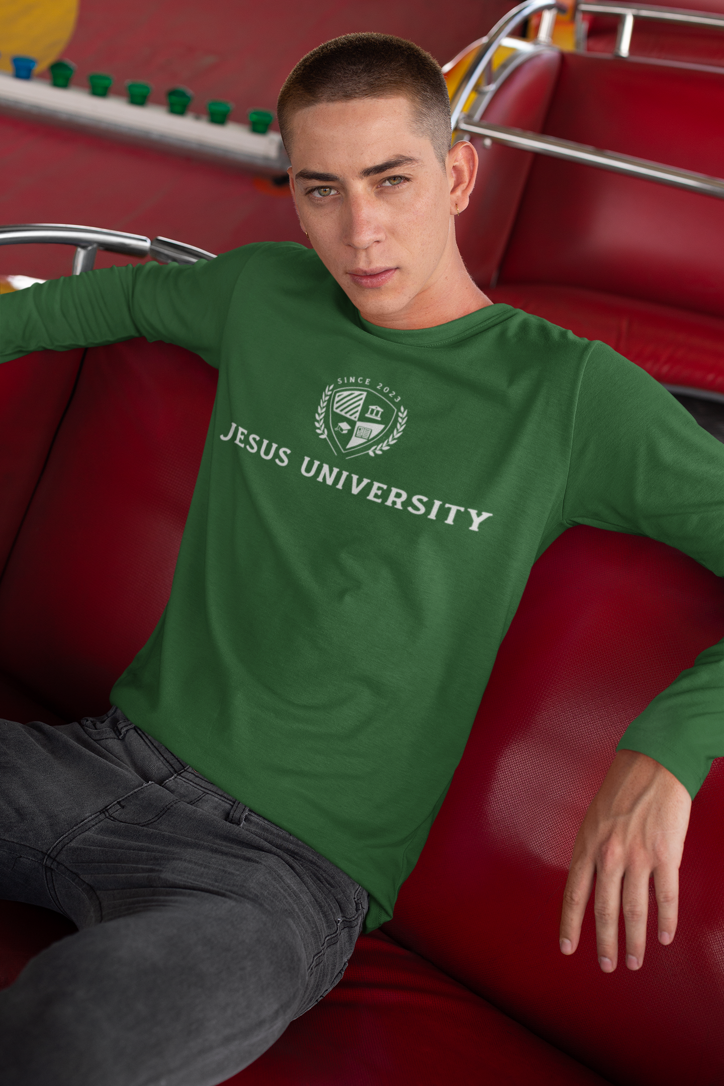 Jesus University JU Collegiate Emblem Longsleeve T-Shirt