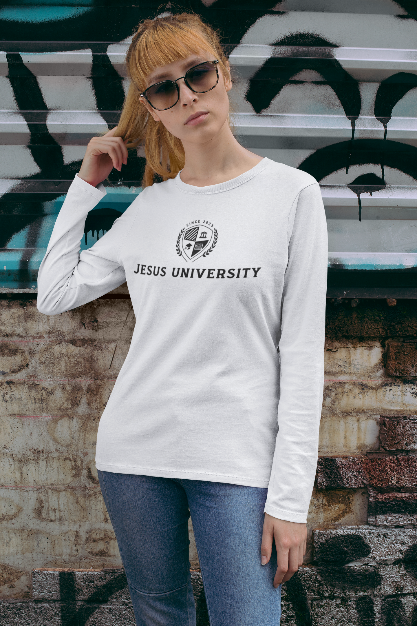 Unisex Jesus University (JU) "Chambers" Collegiate Long-sleeved T-Shirt