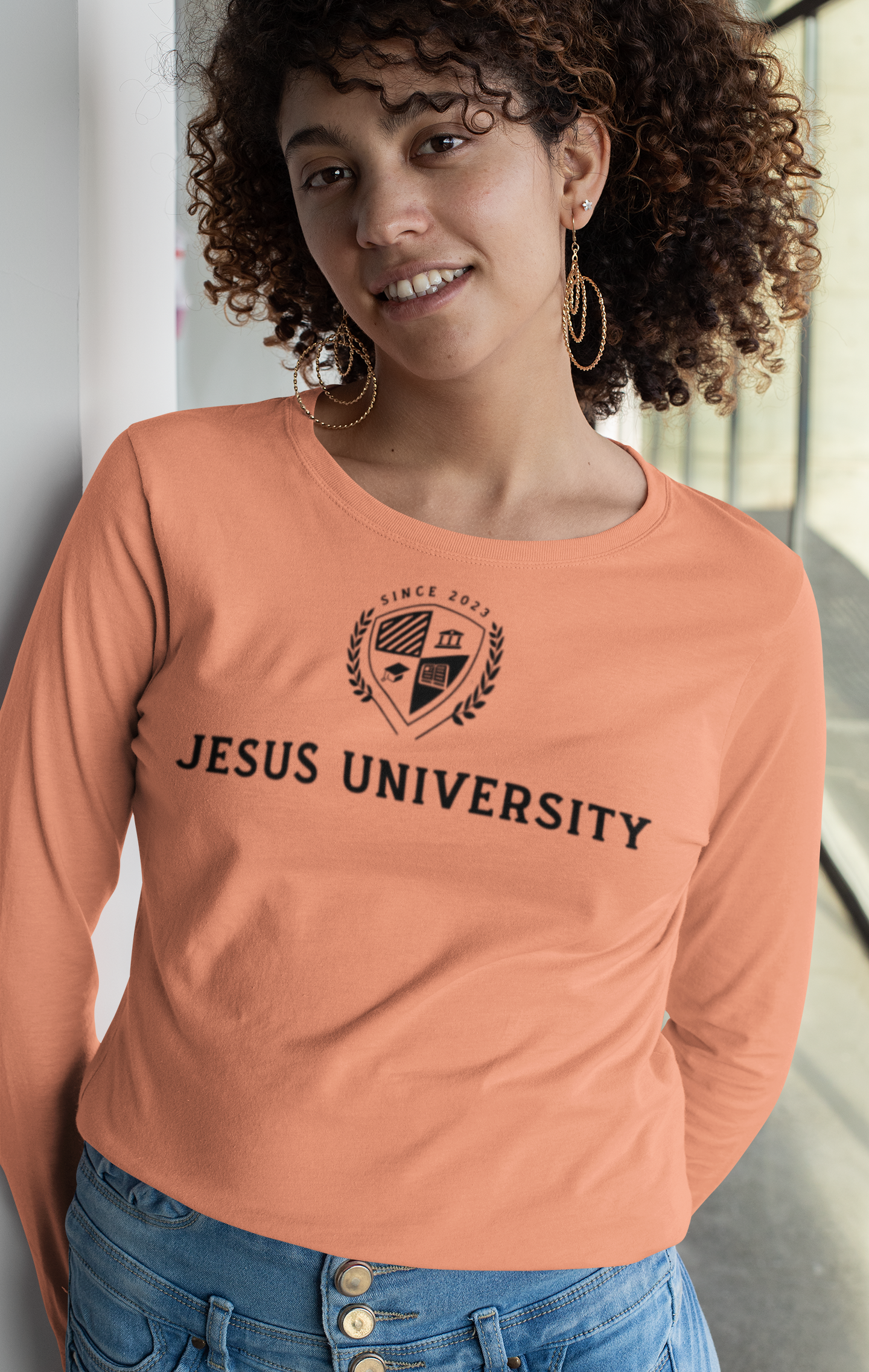 Unisex Jesus University (JU) "Chambers" Collegiate Long-sleeved T-Shirt