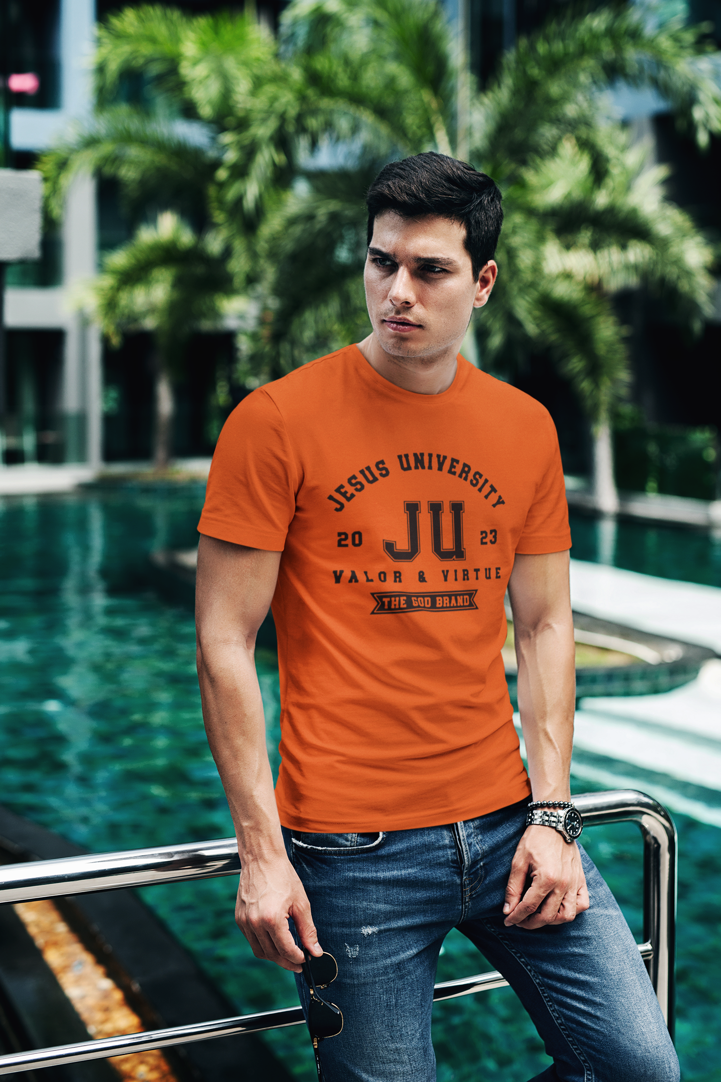 Jesus University JU The God Brand Black Logo T-Shirt