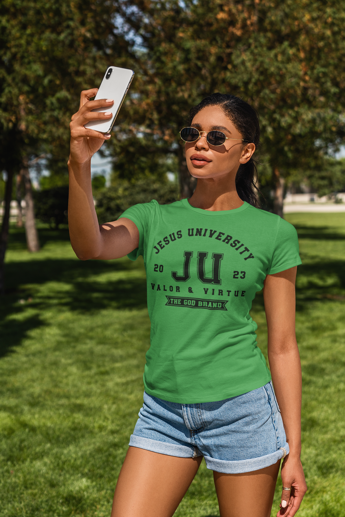 Jesus University JU The God Brand Black Logo T-Shirt