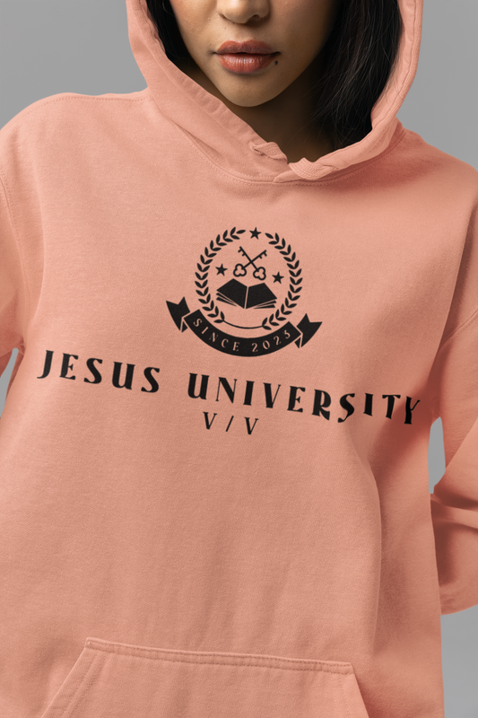 Jesus University JU VV Emblem Black Logo Hoodie