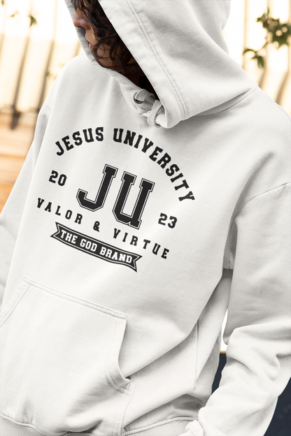 Jesus University JU The God Brand Black Logo Hoodie