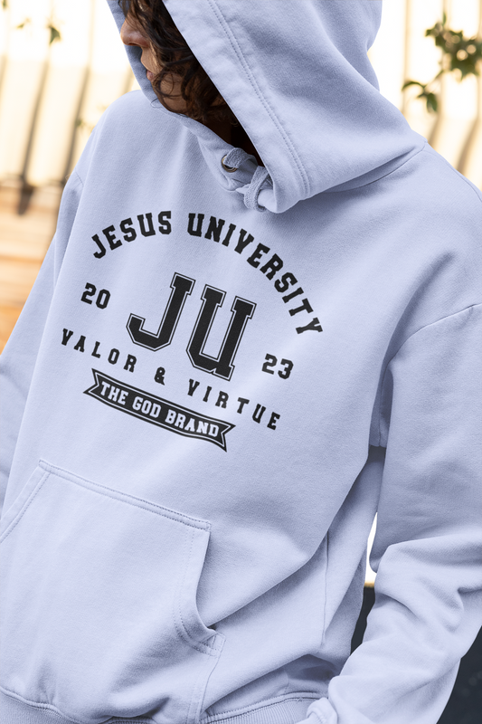 Jesus University JU The God Brand Black Logo Hoodie