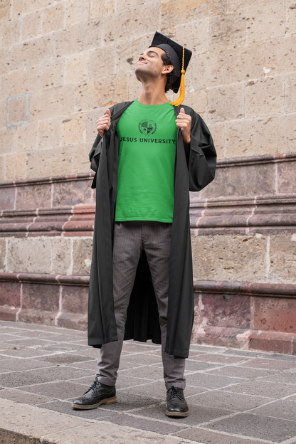 Jesus University JU Collegiate Emblem Black Logo T-Shirt