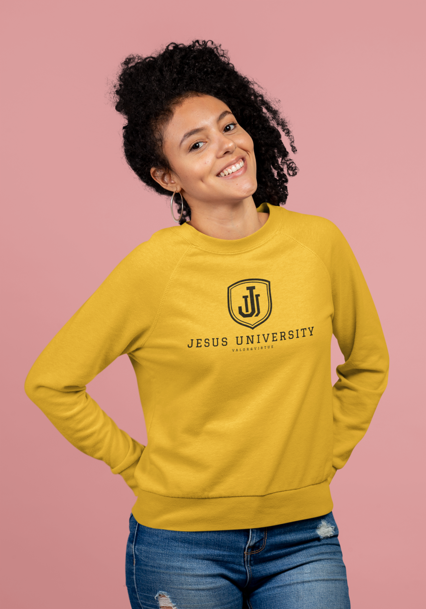 Jesus University Shield Black Logo Sweatshirt
