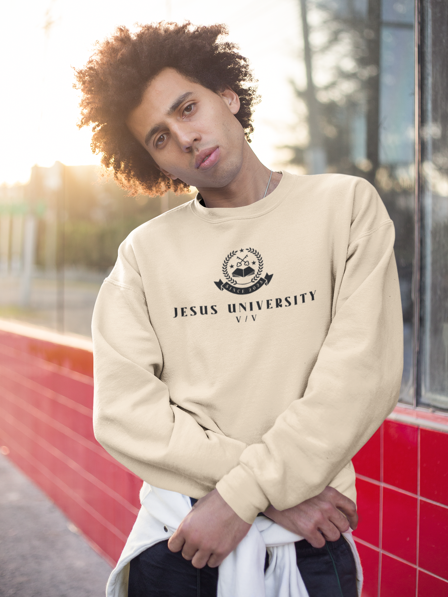 Jesus University JU VV Emblem Black Logo Sweatshirt