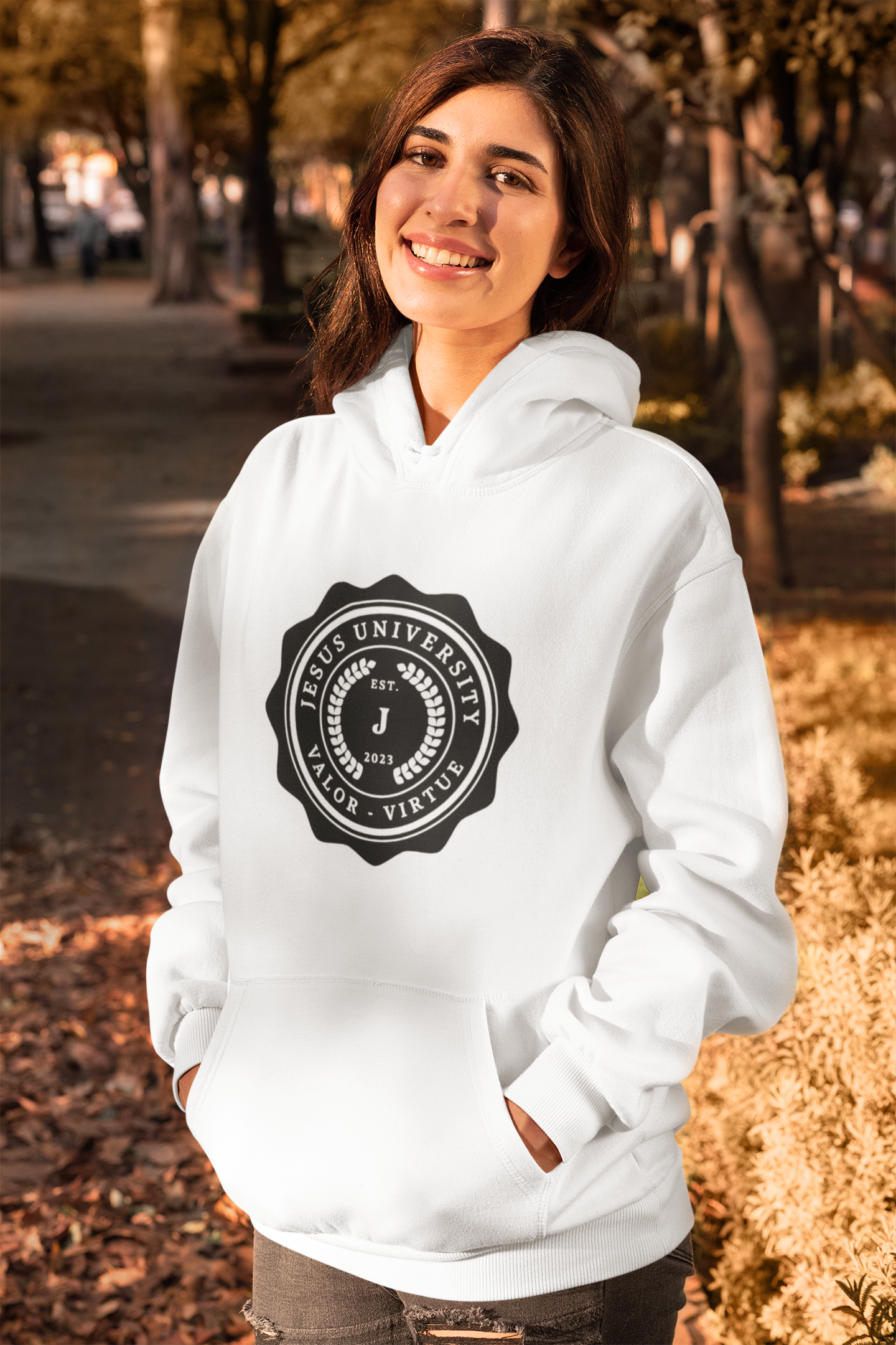 Jesus University JU Crest Black Logo Hoodie
