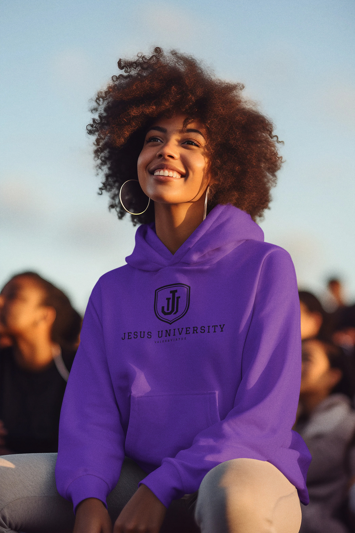 Jesus University Shield Black Logo Hoodie