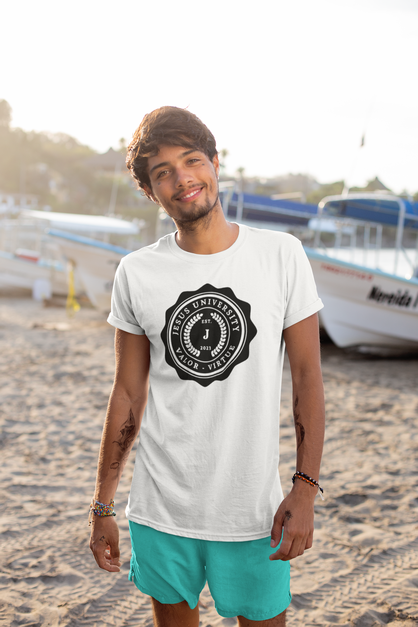 Jesus University JU Crest Black Logo T-Shirt