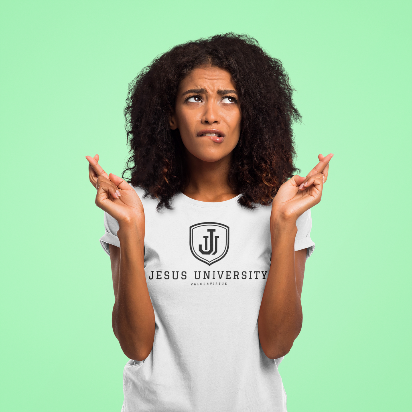Jesus University Shield Black Logo T-Shirt